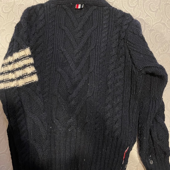 Thom Browne Sweaters - THOM BROWNE WOOL CARDIGAN IN NAVY